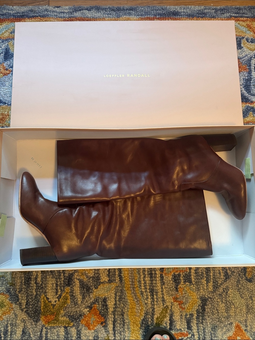 Loeffler Randall Brown Leather Knee-High Heeled Boots